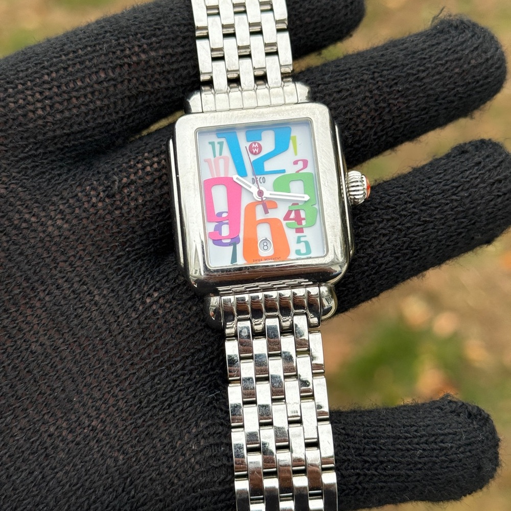 Michele Silver Watch with Multicolor Dial Womens Watch - Picture 9 of 16